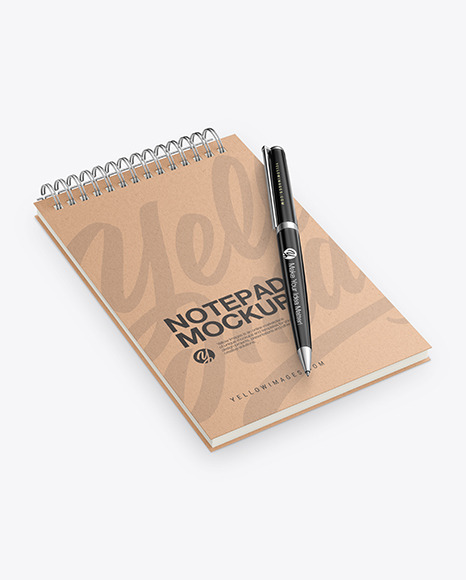Notepad With Pen Mockup