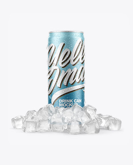 Can with Ice Mockup