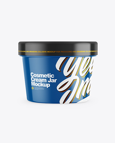 Glossy Cosmetic Cream Jar Mockup