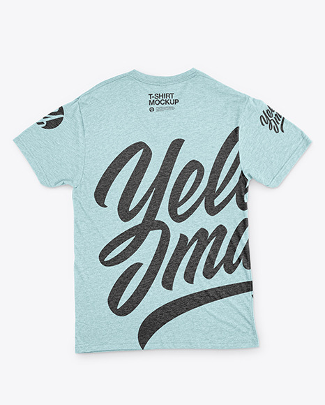 Melange T-Shirt with V-Neck Mockup