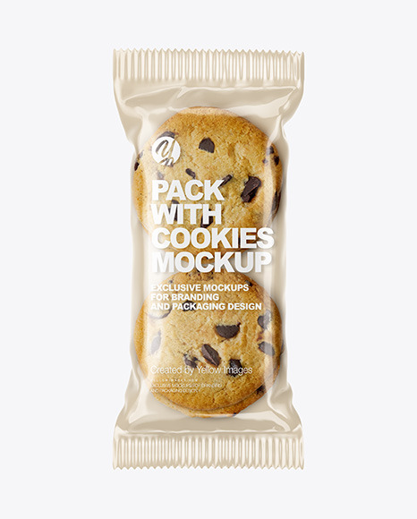 Glossy Pack with Cookies Mockup