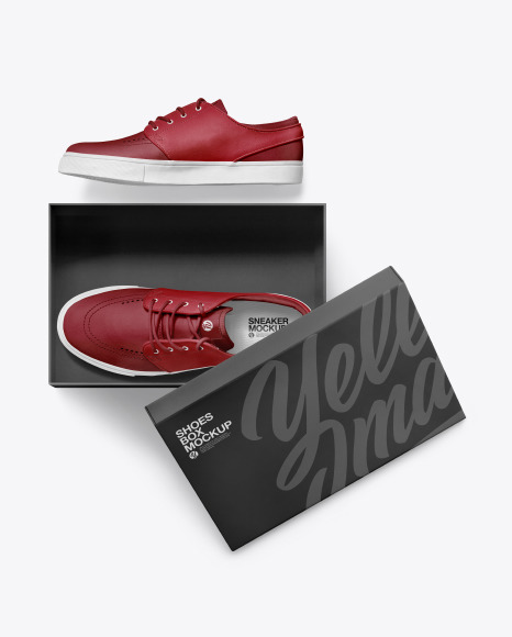 Sneakers Shoes w/ Box Mockup