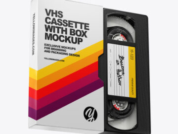 VHS Cassette with Box Mockup