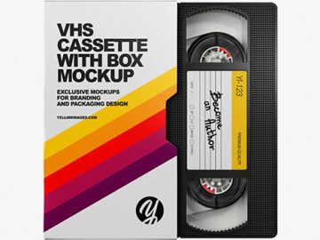 VHS Cassette with Box Mockup