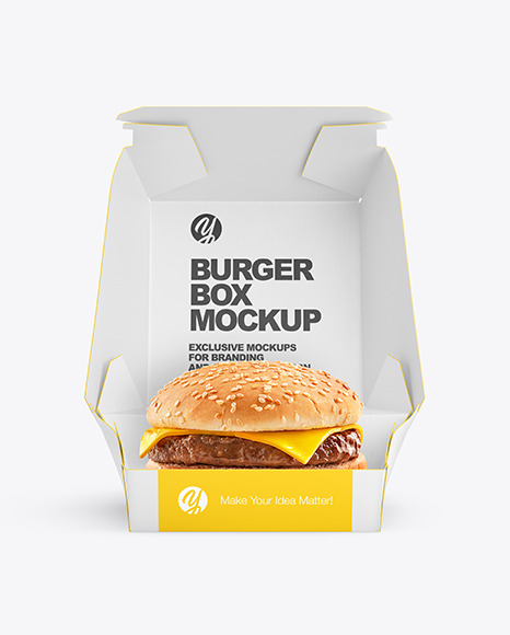 Burger In Box Mockup