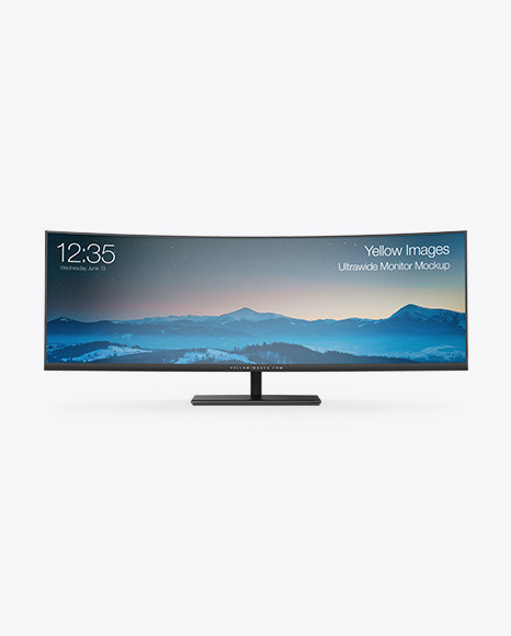 Curved Ultrawide Monitor Mockup - Front View