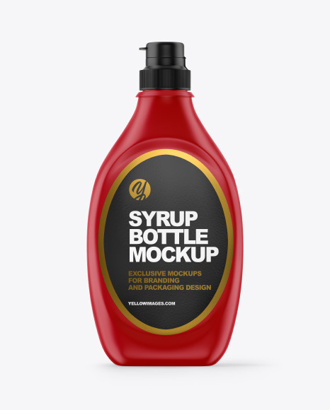 Matte Plastic Syrup Bottle Mockup
