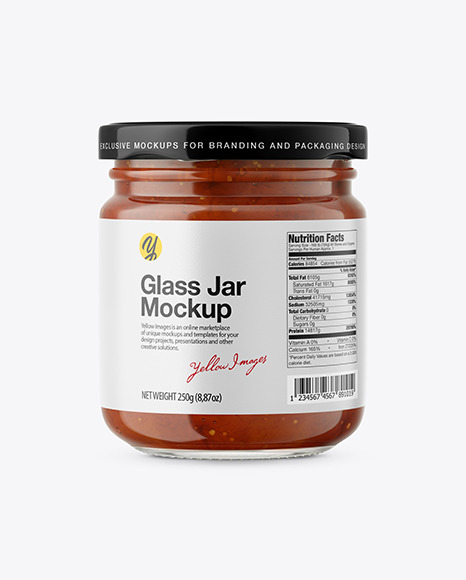 Fig Jam Glass Jar Mockup – Front View