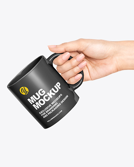 Matte Mug in a Hand Mockup
