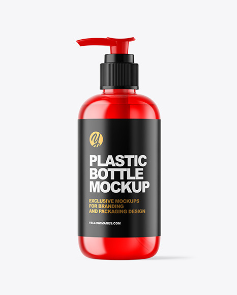 Plastic Bottle with Pump Mockup