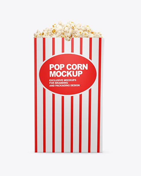 Popcorn Bag Mockup - Front View