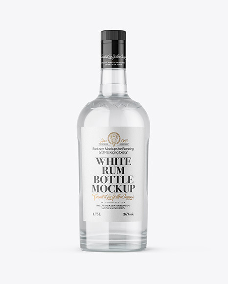 Clear Glass White Rum Bottle Mockup