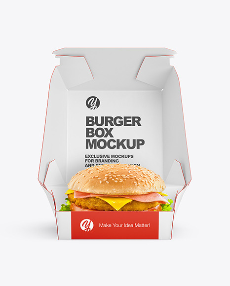 Burger In Box Mockup