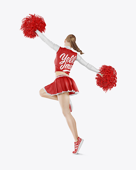 Jumping Cheerleader Girl Mockup
