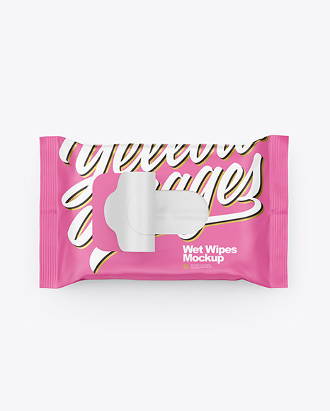 Wet Wipes Pack Mockup - Top View
