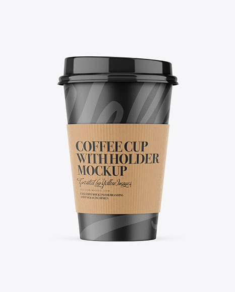 Matte Coffee Cup With Holder Mockup
