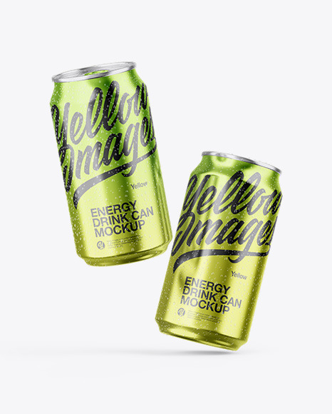 Two Glossy Metallic Cans Mockup