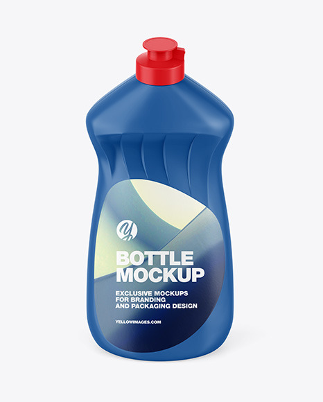 Washing-up Liquid Glossy Bottle w/ Closed Cap Mockup