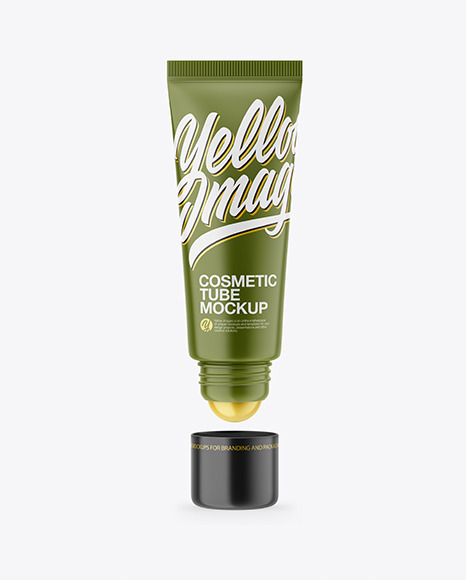Matte Cosmetic Tube With Ball Mockup
