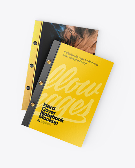 Two Hard Cover Notebooks Mockup
