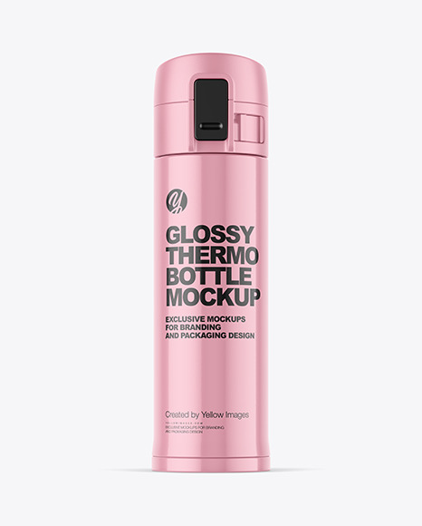 480ml Glossy Thermo Bottle Mockup