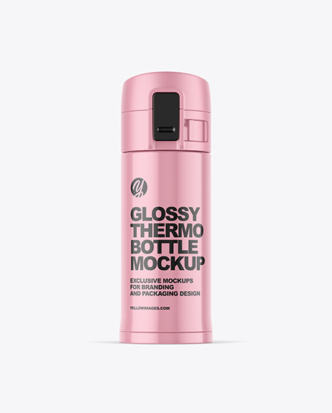360ml Glossy Thermo Bottle Mockup