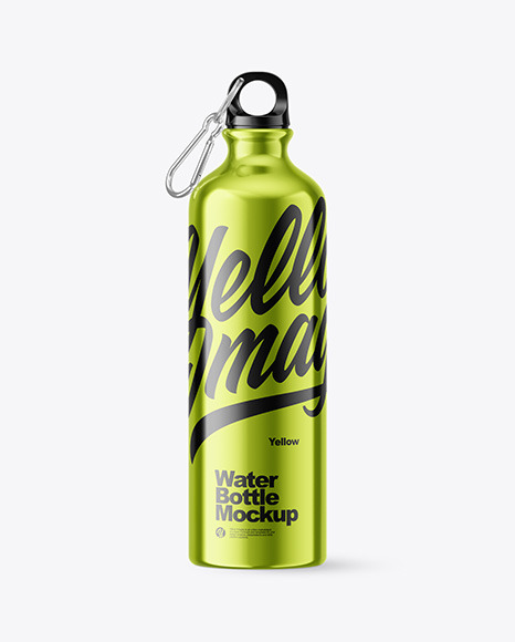 Steel Sport Water Bottle with Carabiner Mockup