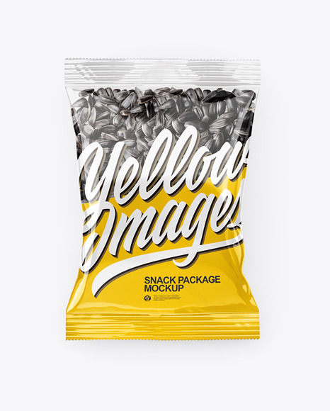 Clear Plastic Pack with Sunflower Seeds Mockup - Top View