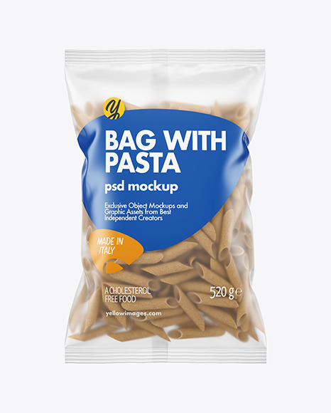 Whole Wheat Pennoni Rigati Pasta Matte Bag Mockup