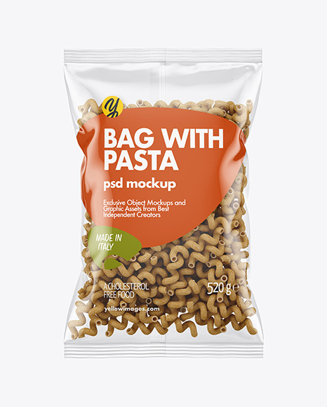 Whole Wheat Cavatappi Pasta Bag Mockup