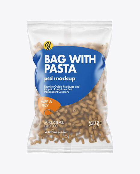 Whole Wheat Cavatappi Pasta Matte Bag Mockup