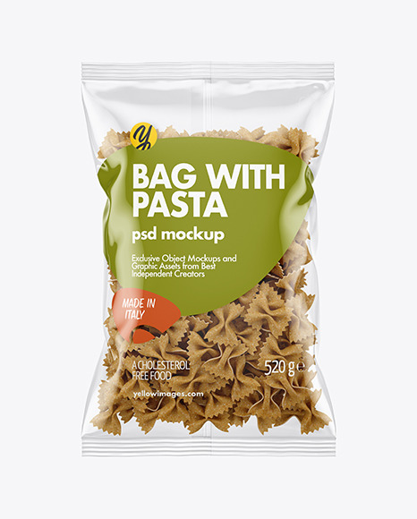 Whole Wheat Farfalle Pasta Bag Mockup