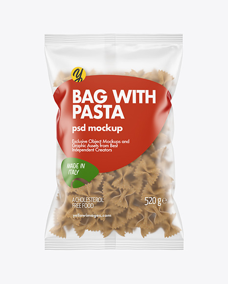 Whole Wheat Farfalle Pasta Matte Bag Mockup