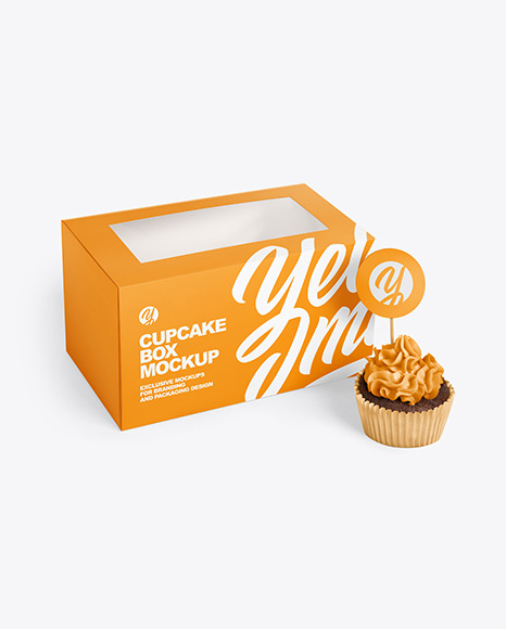 Box w/ Cupcake Mockup