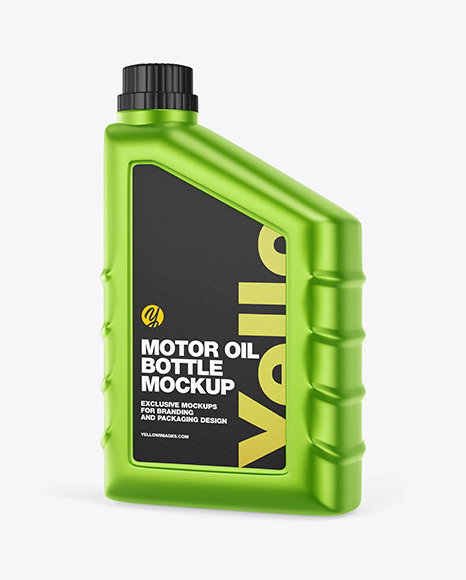 Metallic Motor Oil Bottle Mockup