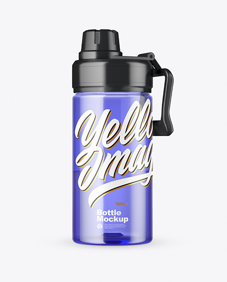 Color Sport Bottle with Water Mockup
