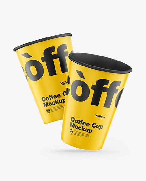 Matte Coffee Cups Mockup