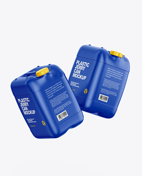 Two Plastic Jerry Cans Mockup