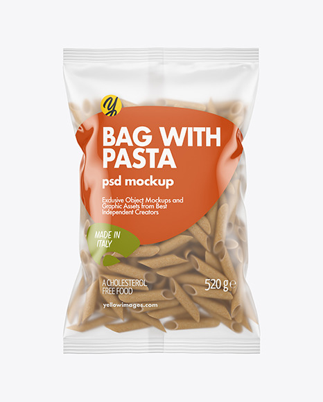 Whole Wheat Penne Pasta Matte Bag Mockup