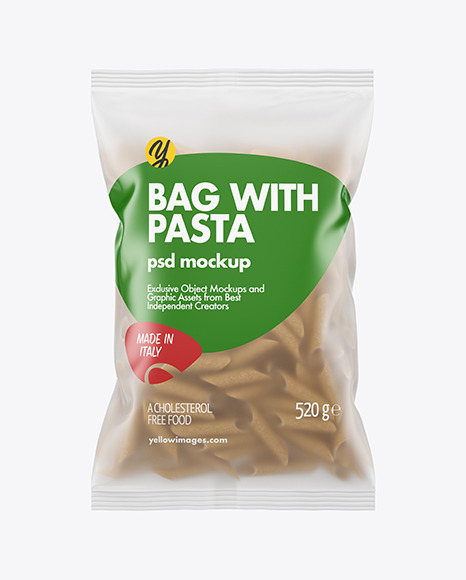 Whole Wheat Penne Pasta Frosted Bag Mockup