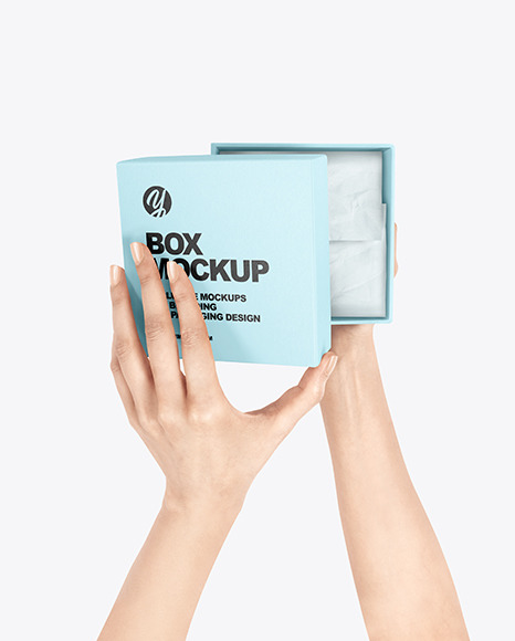 Gift Box in Hands Mockup
