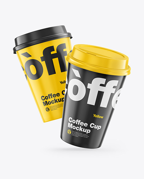 Glossy Coffee Cups Mockup