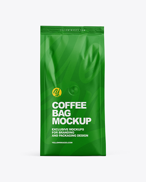 Matte Coffee Bag Mockup - Front View