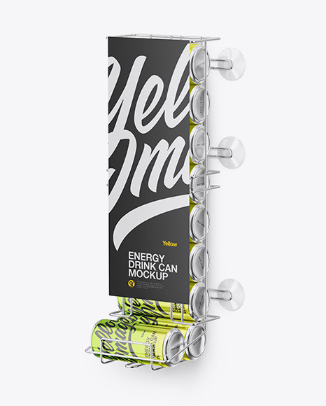 Dispenser w/ Glossy Metallic Cans Mockup