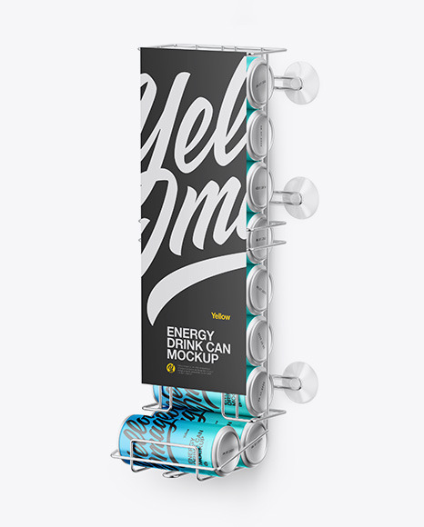 Dispenser w/ Matte Metallic Cans Mockup