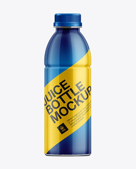 500ml PET Juice Bottle w/ Shrink Sleeve Label Mockup