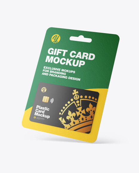 Gift Card in Paper Pack Mockup