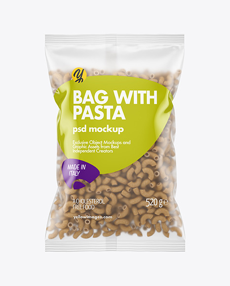 Whole Wheat Chifferini Pasta Matte Bag Mockup