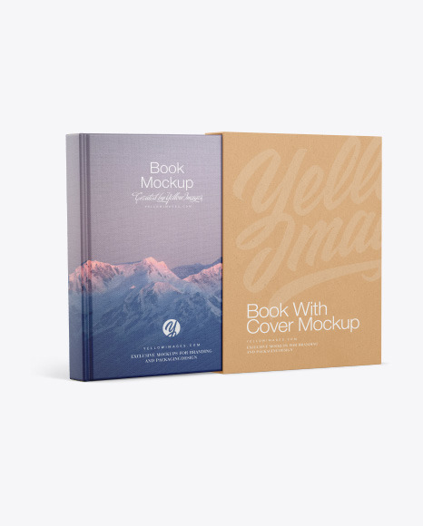 Fabric Hardcover Book With Kraft Cover Mockup