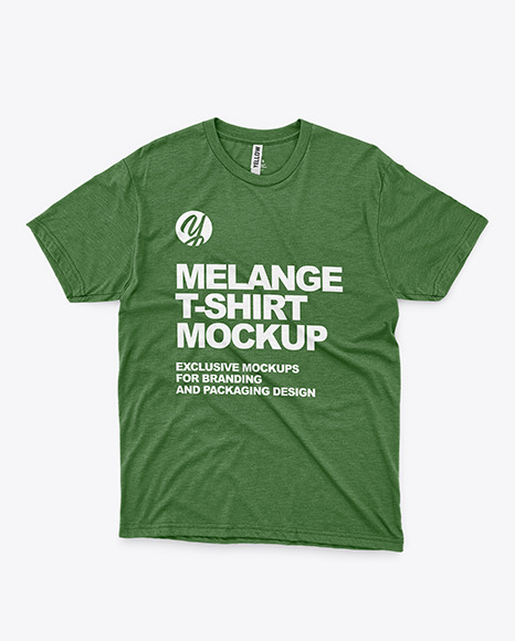 Melange T-Shirt with Round Neck Mockup